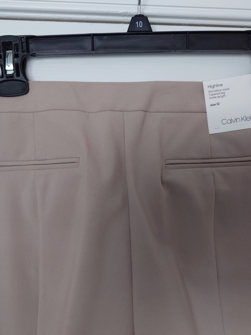 Calvin Klein Beige Tapered-Leg Dress Trousers Size 10 - Picture 3 of 4
